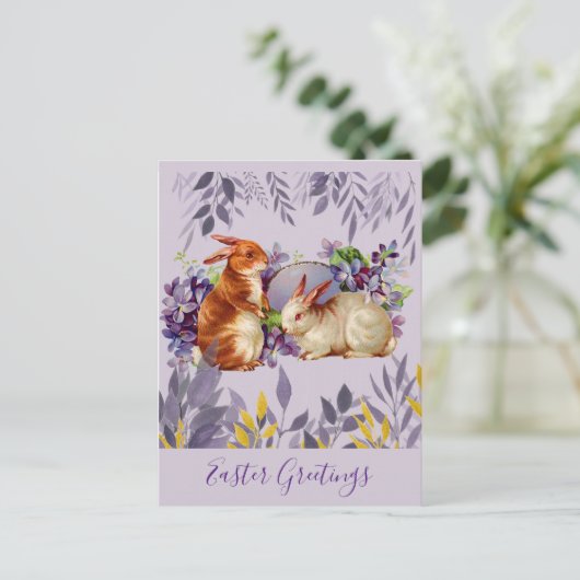  paasgroeten Bunny Rabbit Briefkaart (Staand voorkant)