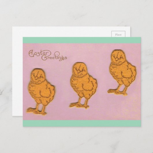 Paasgroeten Chicken Pink Feestdagenkaart (Voorkant / Achterkant)