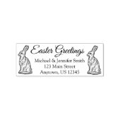 Paasgroeten Chocolate Bunny Rabbit Adres Rubberstempel (Afrduk)