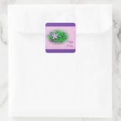 Paasgroeten Deptford Roze Wildbloem Vierkante Sticker (Tas)