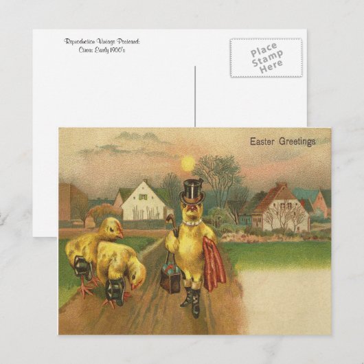  paasgroeten feestdagenkaart (Voorkant / Achterkant)