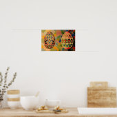 Paasgroeten Geschilderde eieren Poster (Keuken)