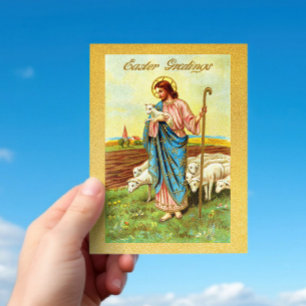  paasgroeten Herder Schapenlam Jezus Briefkaart