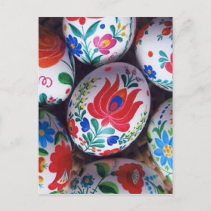 Paasgroeten kalocsai-eieren feestdagenkaart