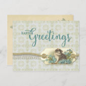 Paasgroeten  Kat reproductie Feestdagenkaart (Voorkant / Achterkant)