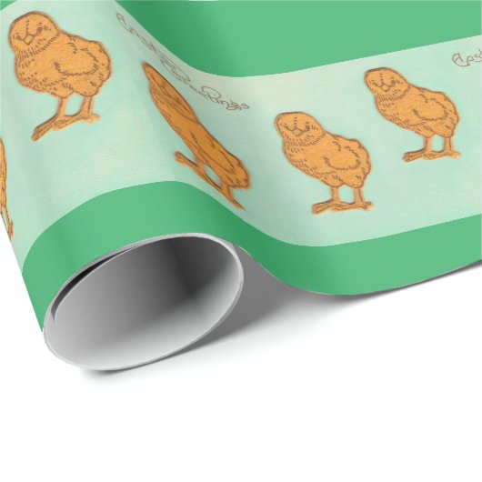 Paasgroeten Kip Groen Cadeaupapier (Rol Hoek)