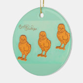 Paasgroeten Kip Groen Keramisch Ornament (Links)