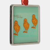 Paasgroeten Kip Groen Metalen Ornament (Rechts)