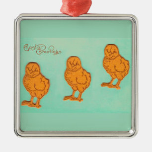 Paasgroeten Kip Groen Metalen Ornament