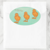 Paasgroeten Kip Groen Ovale Sticker (Tas)