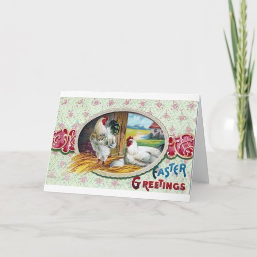 Paasgroeten Kippen Feestdagen Kaart (Voorkant)