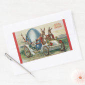  paasgroeten konijnen Antiek auto ei Rechthoekige Sticker (Envelop)