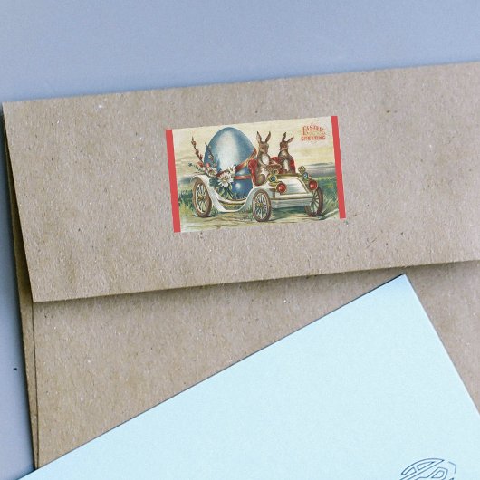  paasgroeten konijnen Antiek auto ei Rechthoekige Sticker