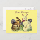  paasgroeten konijnen feestdagenkaart (Voorkant / Achterkant)