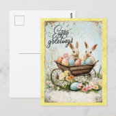 paasgroeten konijnenei briefkaart (Voorkant / Achterkant)