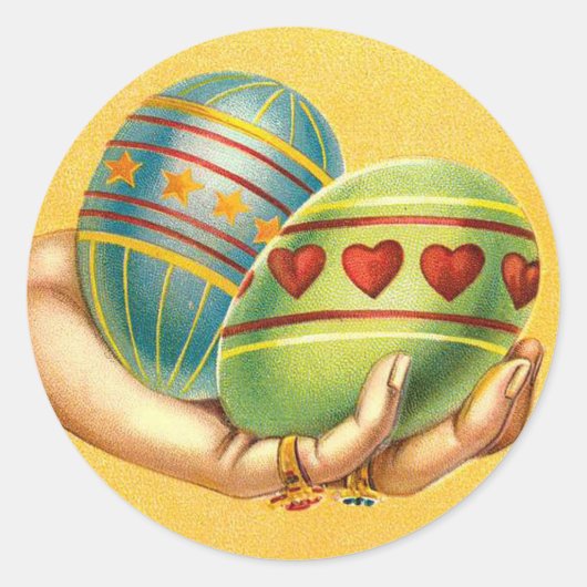  paasgroeten met eieren ronde sticker (Voorkant)