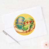  paasgroeten met eieren ronde sticker (Envelop)