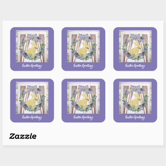 Paasgroeten Vierkante Sticker (Vel)