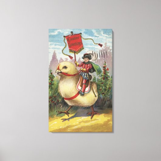 PaasgroetenPrins op een kuiken Canvas Afdruk (Voorkant)