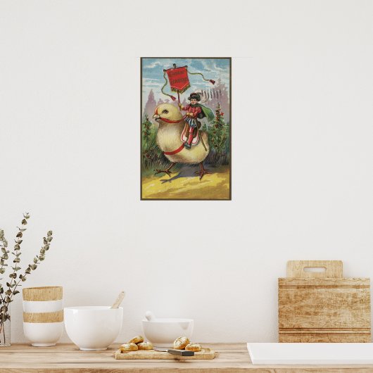 PaasgroetenPrins op een kuiken Poster (Keuken)