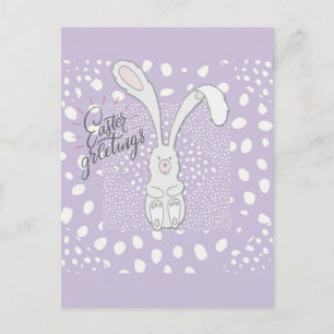 Paasgroetings Cute Bunny Rabbit Paars Briefkaart