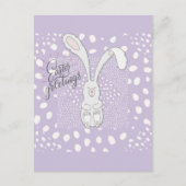 Paasgroetings Cute Bunny Rabbit Paars Briefkaart (Voorkant)