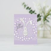 Paasgroetings Cute Bunny Rabbit Paars Briefkaart (Staand voorkant)