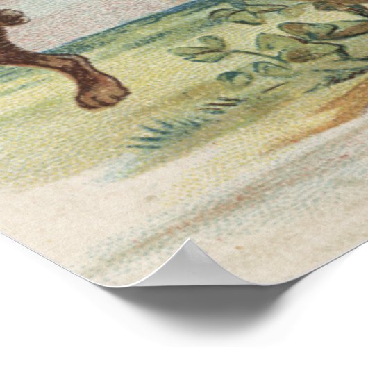 PaasgroetingsKonijnen door een gedecorbeerde eiere Poster (Hoek)