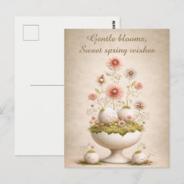 Paasgroetkaart Bloemig Zachte Lente Elegant Briefkaart