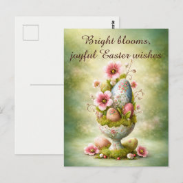 Paasgroetkaart Bloemrijke Eieren Lente Tuin Briefkaart