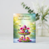 Paasgroetkaart Helder Bloemmotief Lente Briefkaart (Staand voorkant)