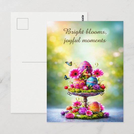 Paasgroetkaart Helder Bloemmotief Lente Briefkaart (Voorkant / Achterkant)