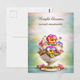 Paasgroetkaart Kleurrijk Bloemmotief Lente Briefkaart