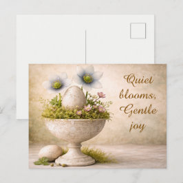 Paasgroetkaart Minimale Bloemen Lente Briefkaart
