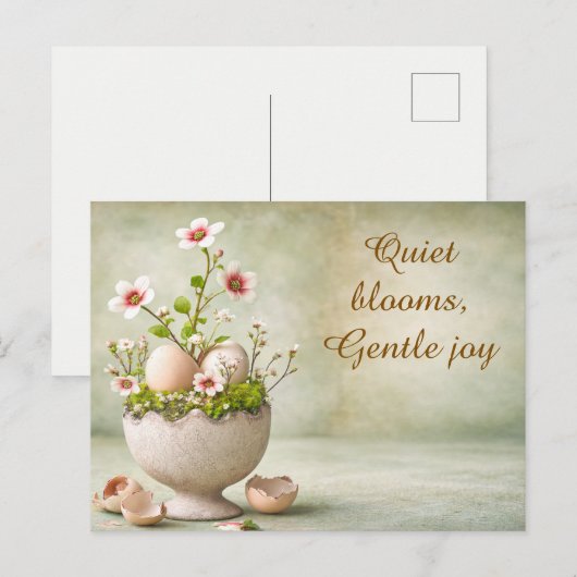 Paasgroetkaart Minimale Bloemen Lente Briefkaart (Voorkant / Achterkant)