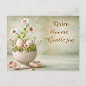 Paasgroetkaart Minimale Bloemen Lente Briefkaart (Voorkant)