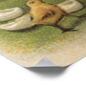 PaasgroetKleine meisjes die eieren houden Poster (Hoek)