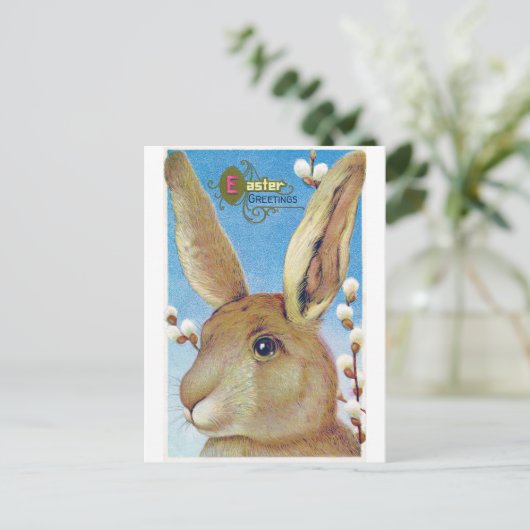  paasgrote konijn briefkaart (Staand voorkant)