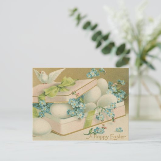  paashaai en eitjes feestdagenkaart (Staand voorkant)