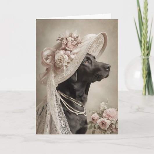 Paashaartje Zwarte Labrador Kaart (Voorkant)