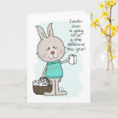 Paashaas 19-Paashaas met toiletpapier Kaart (Gele Bloem)