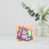 Paashaas 8 bit pixel art informatiekaartje (Staand voorkant)