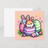 Paashaas 8 bit pixel art kaart (Voorkant / Achterkant)