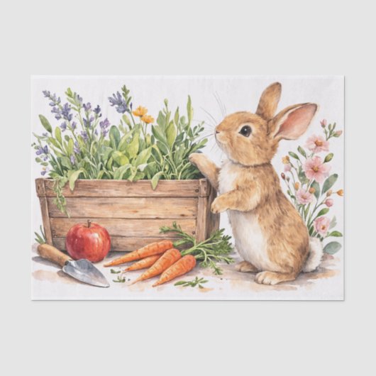 Paashaas Aquarel Vloeipapier Ontwerp Tissuepapier (Voorkant)