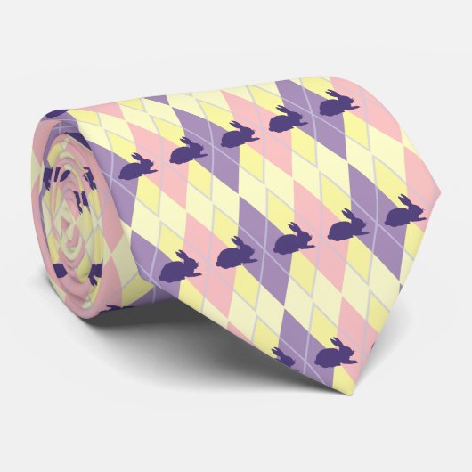 Paashaas Argyle Stropdas (Opgerold)