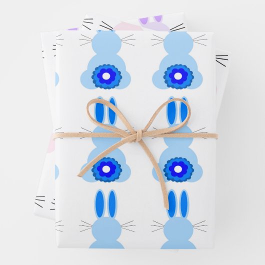 Paashaas Assortiment inpakpapier (Set van 3) (In situ)