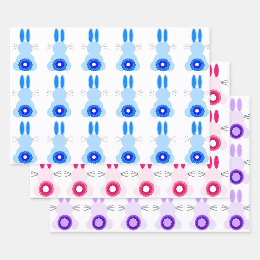 Paashaas Assortiment inpakpapier (Set van 3) (Set)
