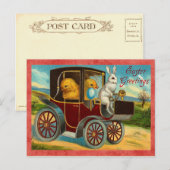  paashaas autorit feestdagenkaart (Voorkant / Achterkant)