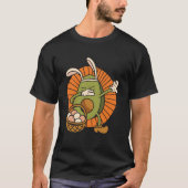 Paashaas avocado met konijnenoren en mandje o t-shirt (Voorkant)