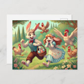 Paashaas avonturen - De Grote Kip Chase! Feestdagenkaart (Voorkant / Achterkant)